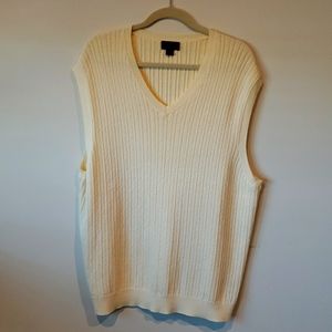 Tasso Elba Golf Men's Sweater Vest. XL  Off White/Yellowish color. 100% Cotton.